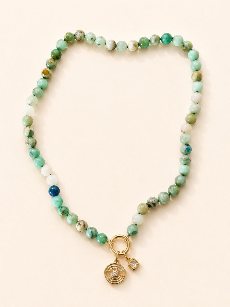 The Green Azurite Charm Connector